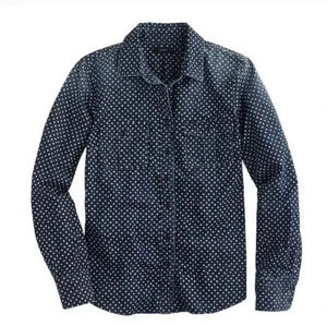 J.Crew Star Novelty Print Denim Chambray Button Down Cotton Shirt(4)